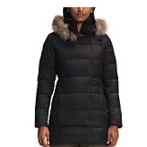 The North Face Black Puffer Coat with Fur Hood